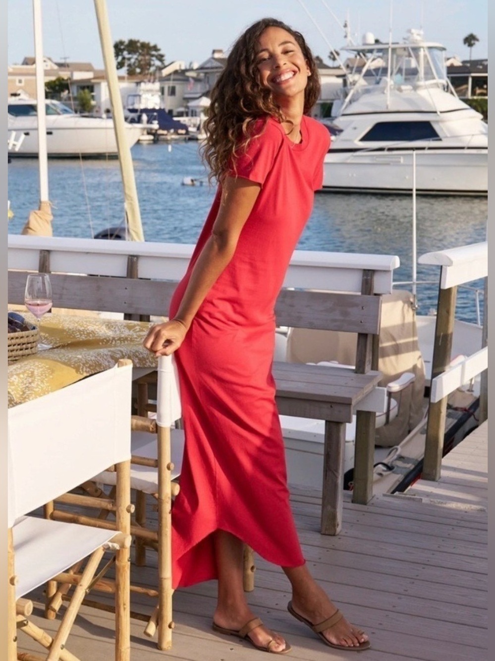 Frank & Eileen Harper Perfect Tee Maxi Dress size XS Red Heritage Jersey